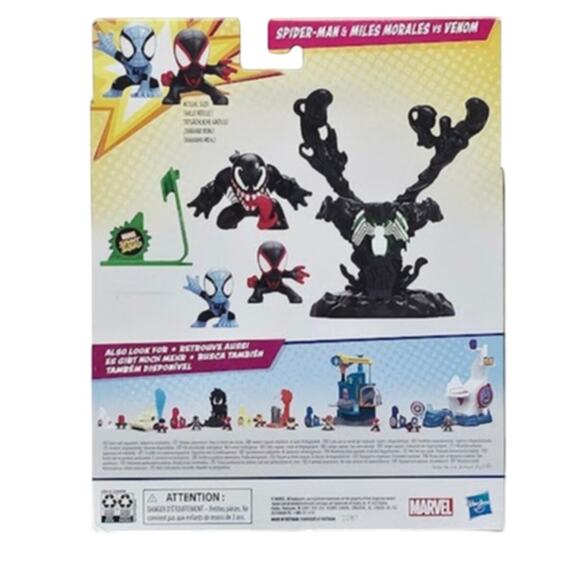 Marvel Stunt Squad Villain Knockdown PlaysetSpiderman Miles Morales vs Venom NWT - Picture 2 of 4